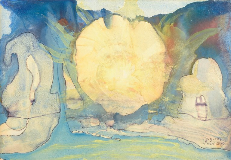Sven-Göran Svensson G, abstract composition, listed Swedish visual artist.