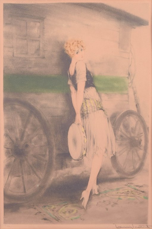 Louis Icart, “Mignon”, etching, listed French artist.