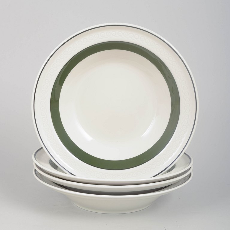 Olle Alberius for Rörstrand, set of four "Taffel" pasta plates.