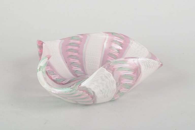 Murano, latticino fazzoletto bowl.