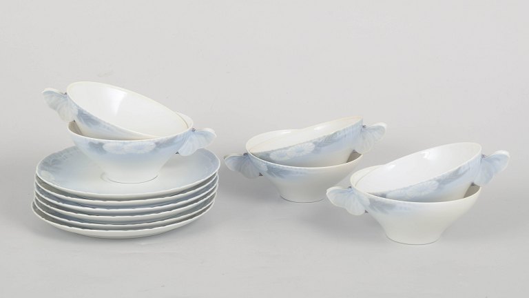 Royal Copenhagen Midsummer Night’s Dream, set of six tea cups with saucers.