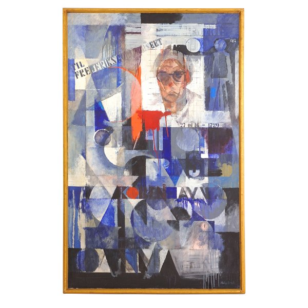 Helge Ernst, 1916-91, self portrait signed and dated 1972. Size: 146x89cm