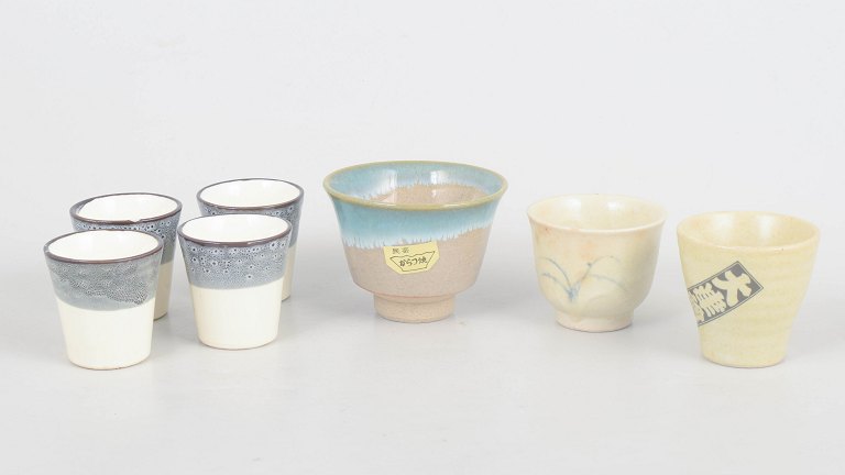 Japanese Sake Cups, Set of Seven.