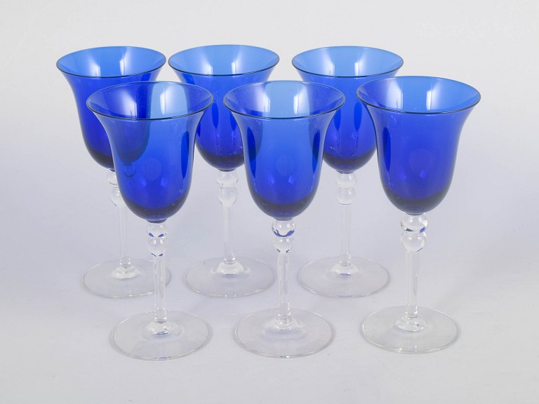 Monica Bratt for Gullaskruf, set of six wine glasses.