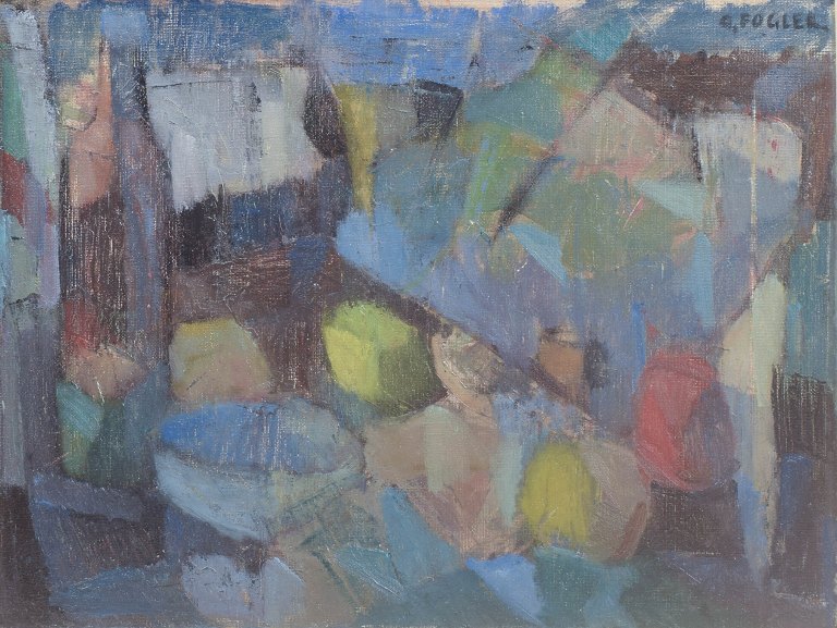 Göta Fogler, oil painting, listed Swedish artist.