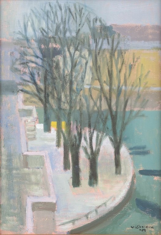 Harry Wichmann, oil painting, listed Swedish artist.
